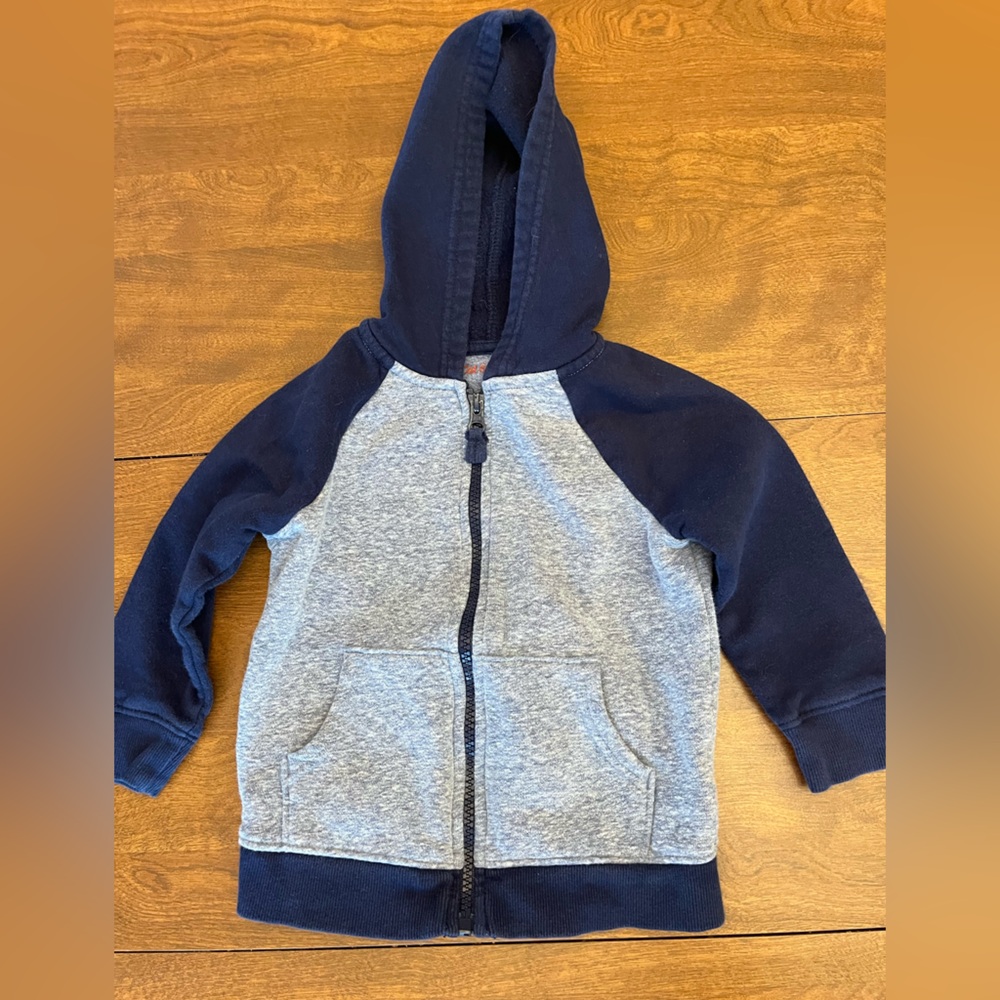 Cat & Jack Navy and Gray Kids Zip-Up Hoodie